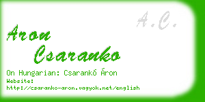 aron csaranko business card