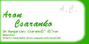 aron csaranko business card